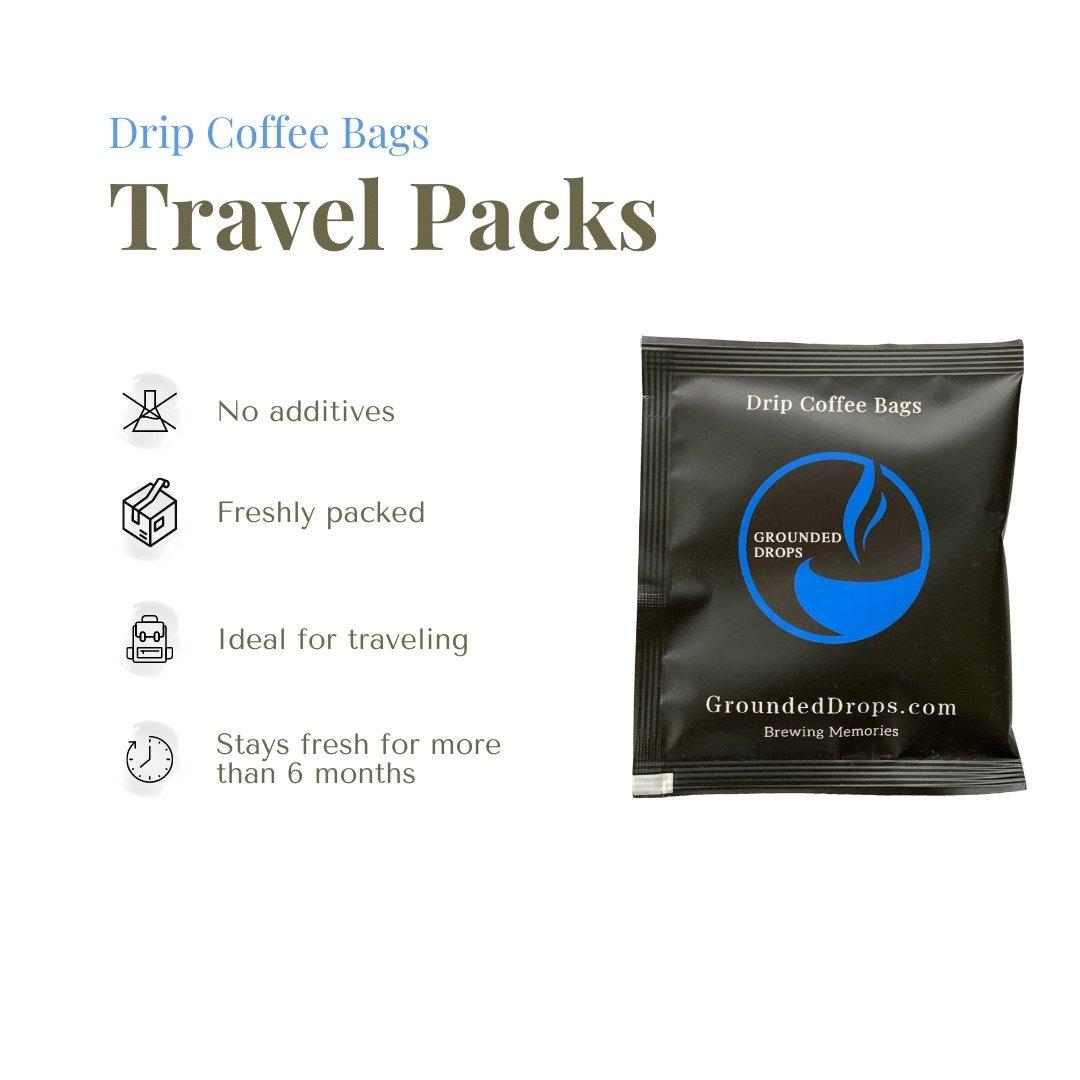 Drip Coffee Bags - Travel Packs - #Groundeddrops#